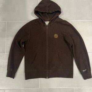 Men’s Penguin Brand Brown Zip-Up Hoodie